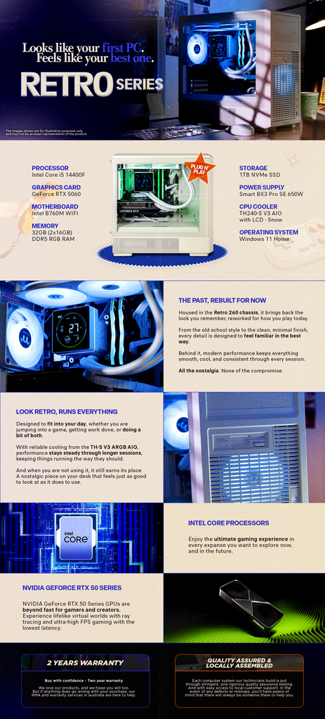 Intel Retro Os Retro Intel i5 14400F, RTX 5060, 32GB RAM – Thermaltake Australia LCGS